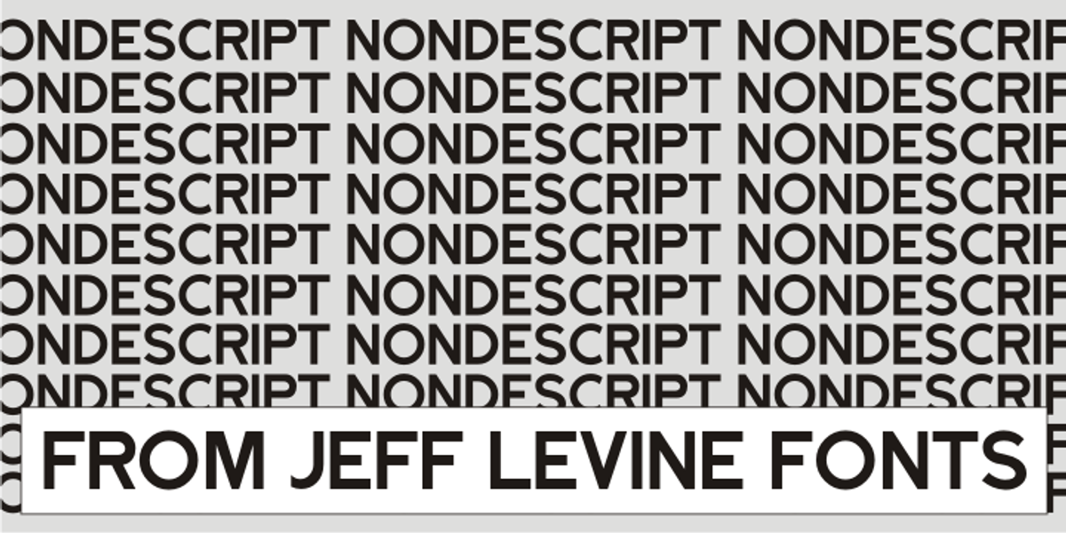 Nondescript JNL, a Sans Serif Font by Jeff Levine Fonts