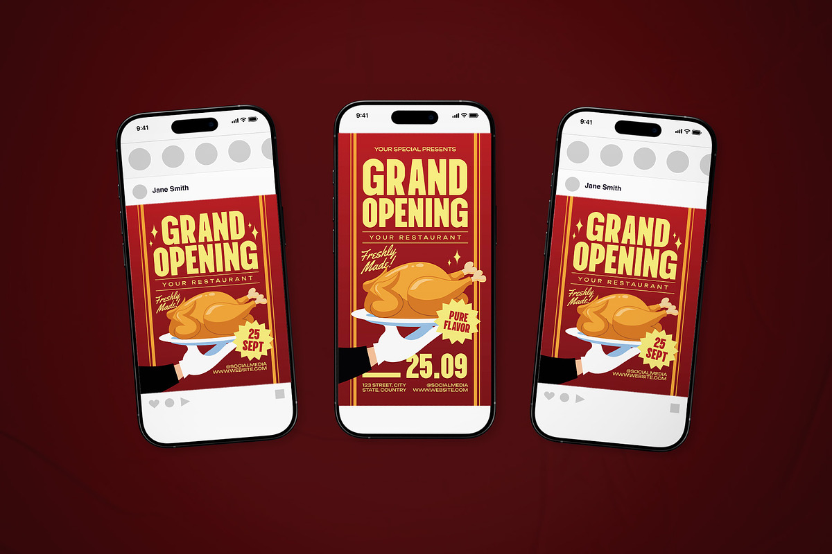 Restaurant Grand Opening Flyer Set, a Flyer Template by The Good Store (Photo 2 of 2)