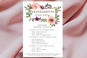 Floral Bachelorette party itinerary, an Invitation Template by EvaTemplates (Thumbnail 4 of 8)