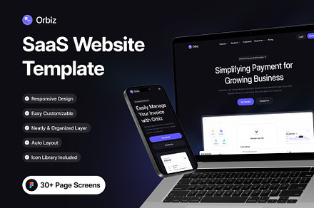Orbiz - SaaS Website Template, an UI Kit Template by Unpixel Design