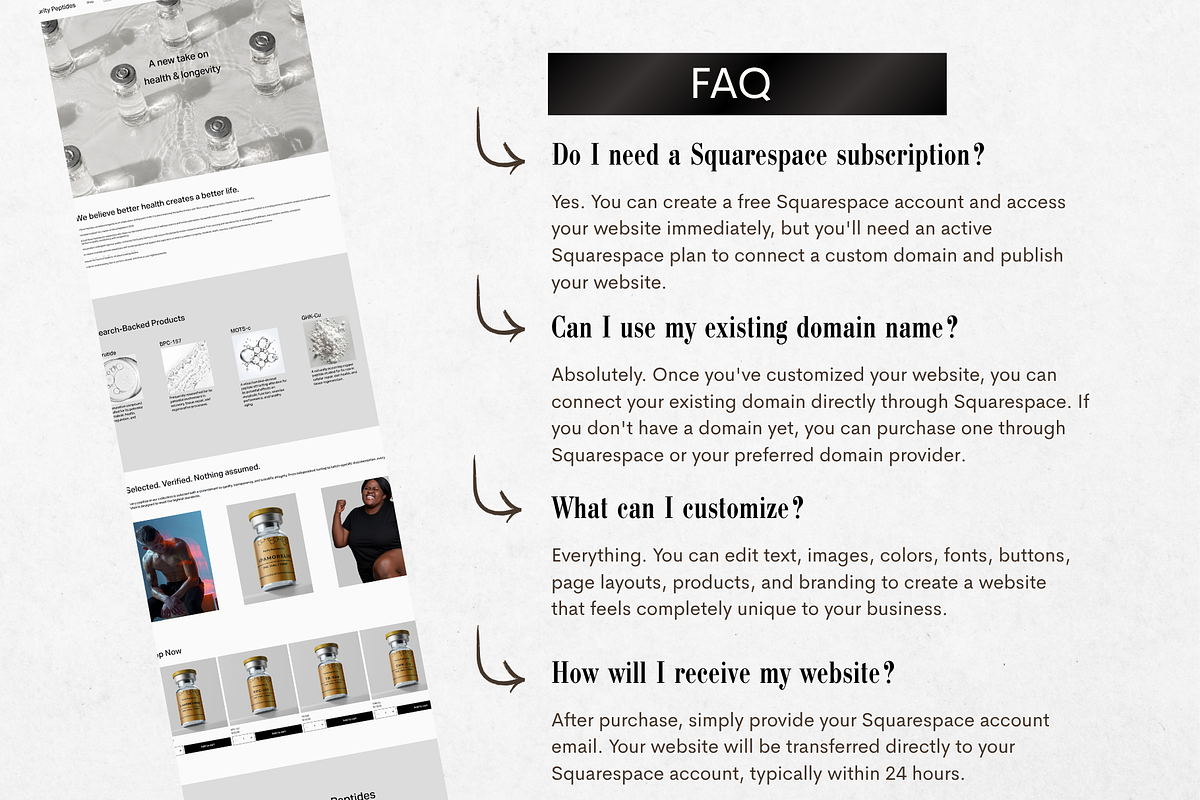 Nova Squarespace Peptide Website, a Squarespace Template by Templatelabsdesign (Photo 5 of 16)