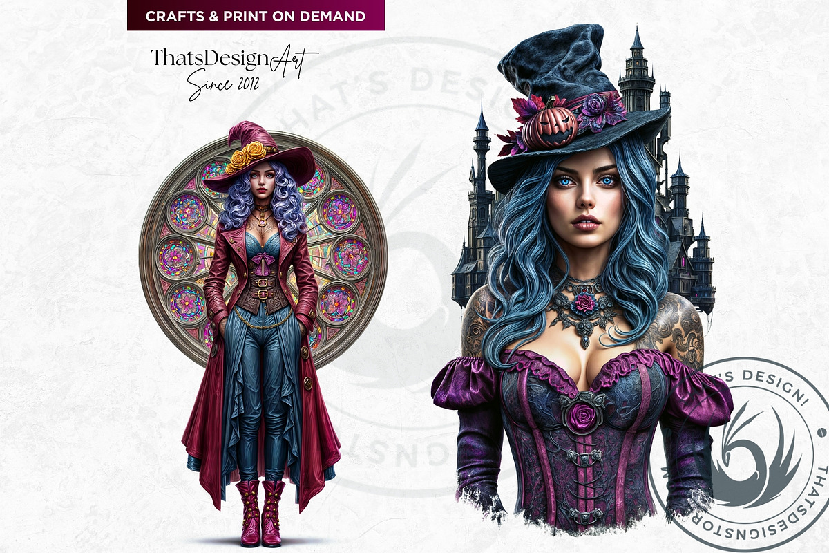 Fantasy witches clipart Set, a Person Illustration by ThatsDesignArt (Photo 4 of 10)