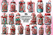 Christmas Candy Cane in Jar Clipart, a Seasonal Illustration by Craft Nest (Thumbnail 1 of 5)