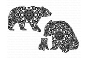 Bear Mandala SVG, Mama & Baby Bear., an Illustration by Doodle Cloud Studio (Thumbnail 4 of 6)