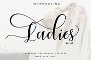 Ladies Script, a Script Font by Moly Mol (Thumbnail 1 of 7)