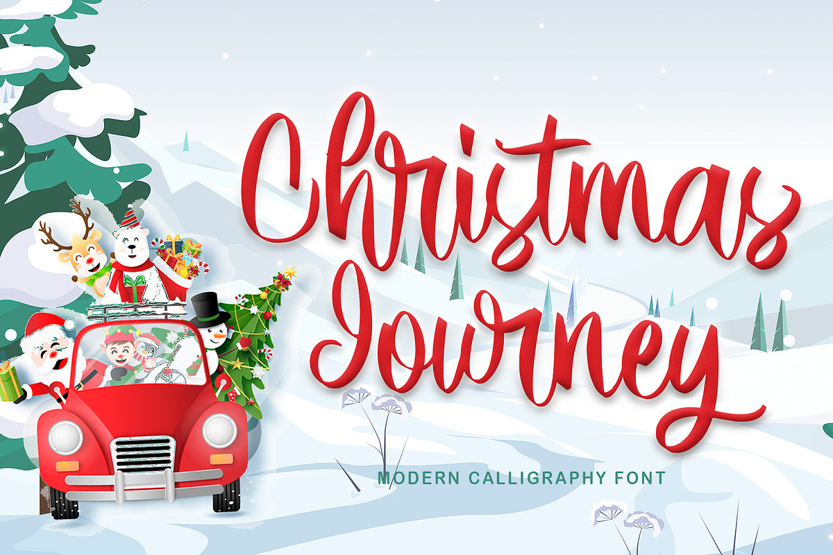 Christmas Journey, a Script Font by Letterara (Photo 1 of 9)