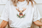 Kawaii Christmas Moose Clipart, an Illustration by CraftArtStudio (Thumbnail 4 of 5)