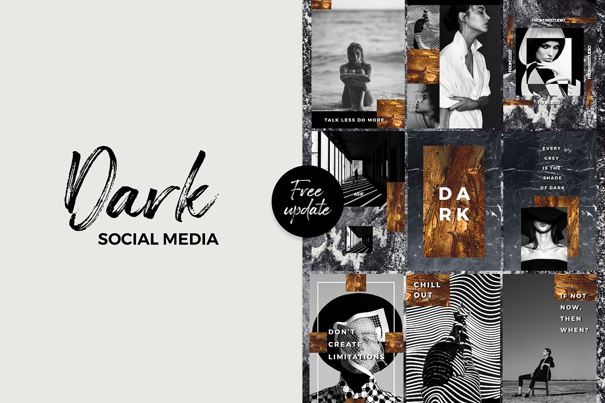 Dark Social Media Pack, a Social Media Template by RedRiver Studio (Photo 7 of 17)