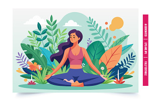 Peaceful Garden Meditation, an Illustration by Tanuart
