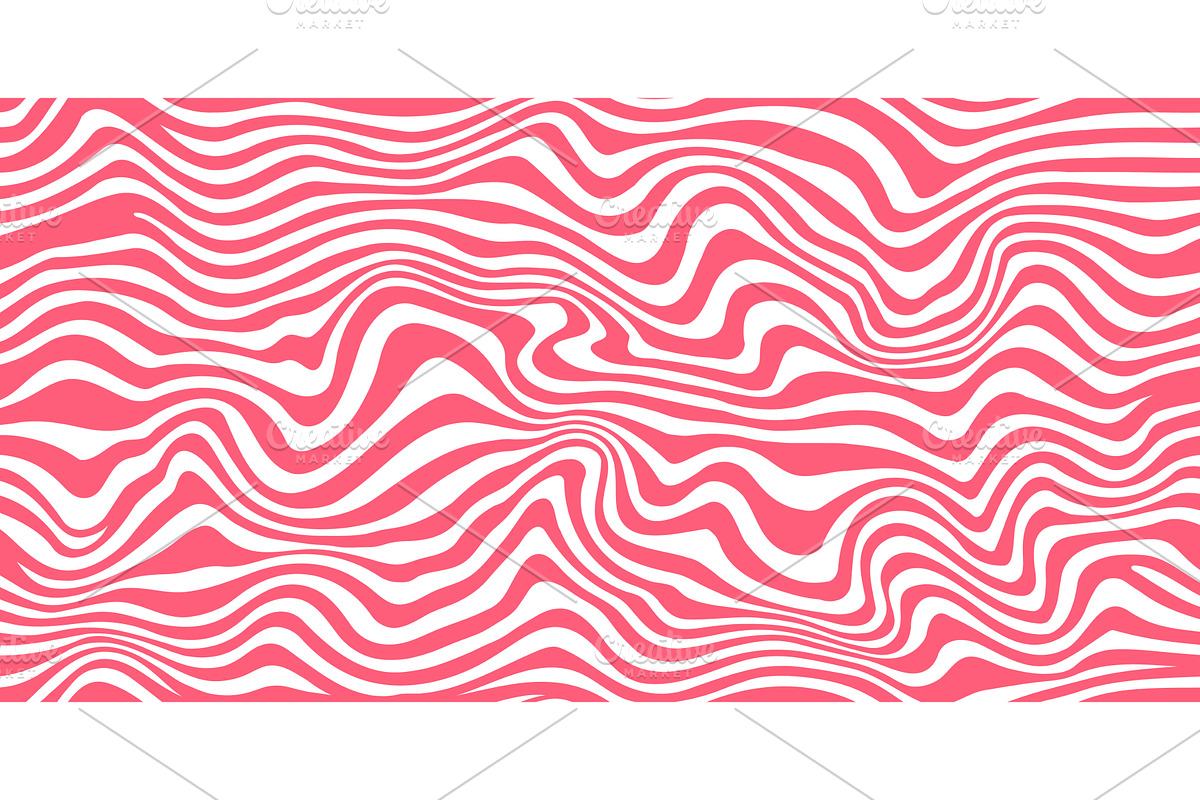 Wavy pink strawberry pattern, a Food Illustration by Vector Tradition