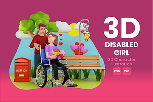 Disabled Girl 3D Character