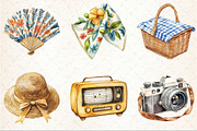 Vintage Drawing Summer Clipart, an Illustration by Rose Art (Thumbnail 3 of 4)