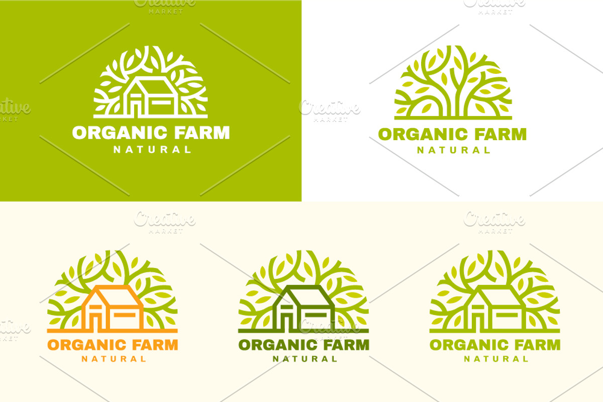 Organic farm logo set, an Outline Icon by TotallypicRF