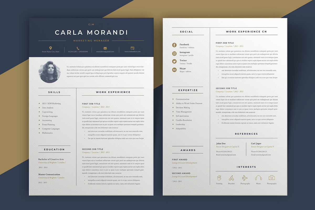 Minimal Resume Template | Carla, a Resume Template by Estartshop (Photo 3 of 6)