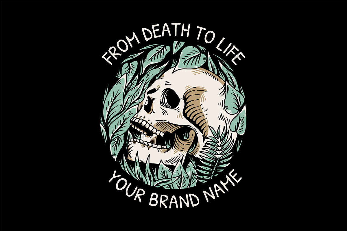 Floral skull vector illustration, an Illustration by Pen of God Studio (Photo 2 of 2)