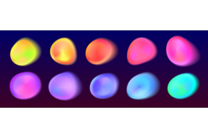 Abstract shape spots with aura color, an Illustration by art PVP - market
