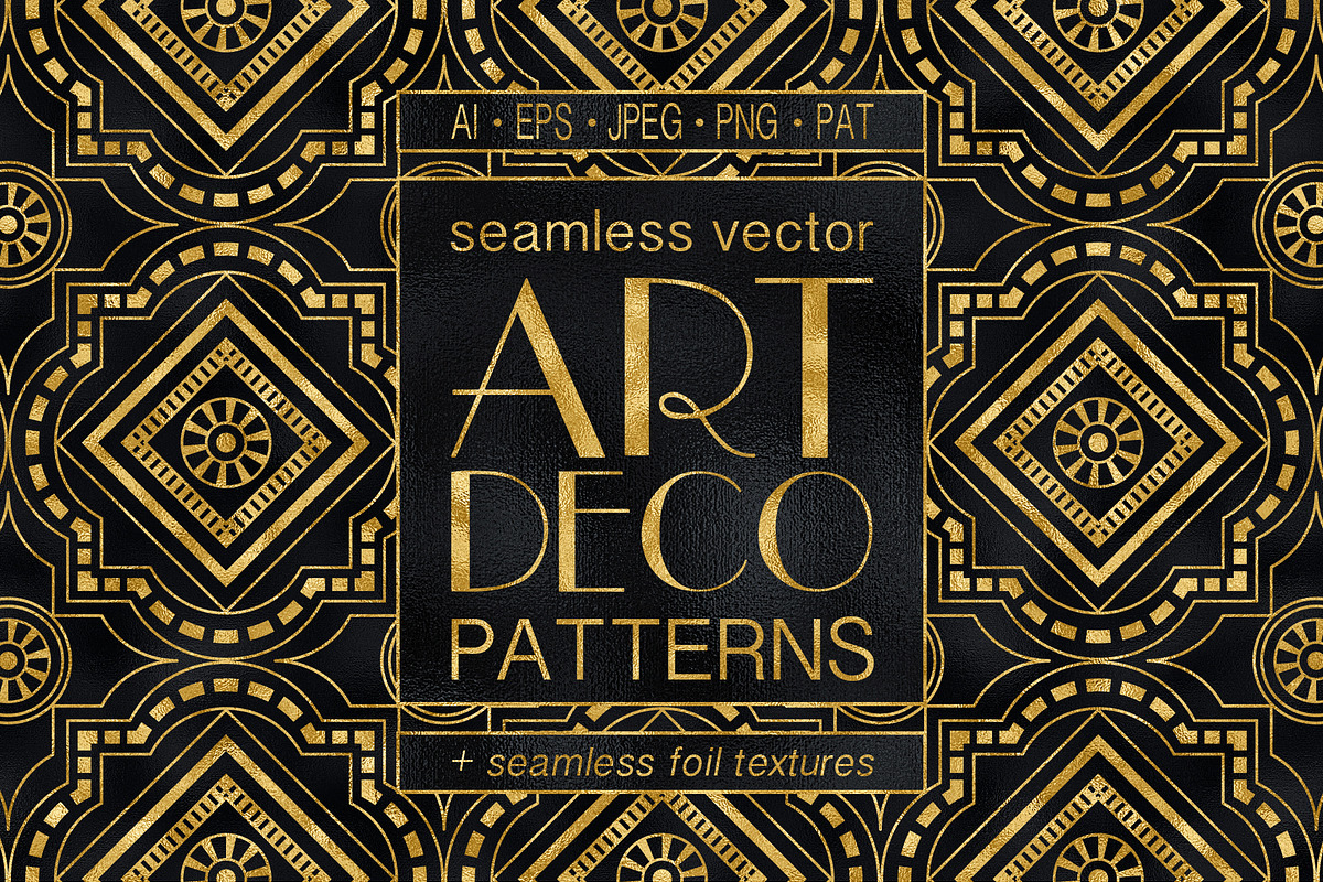 20 Art Deco Seamless Vector Patterns, a Pattern Graphic by CatJello Graphics (Photo 1 of 23)