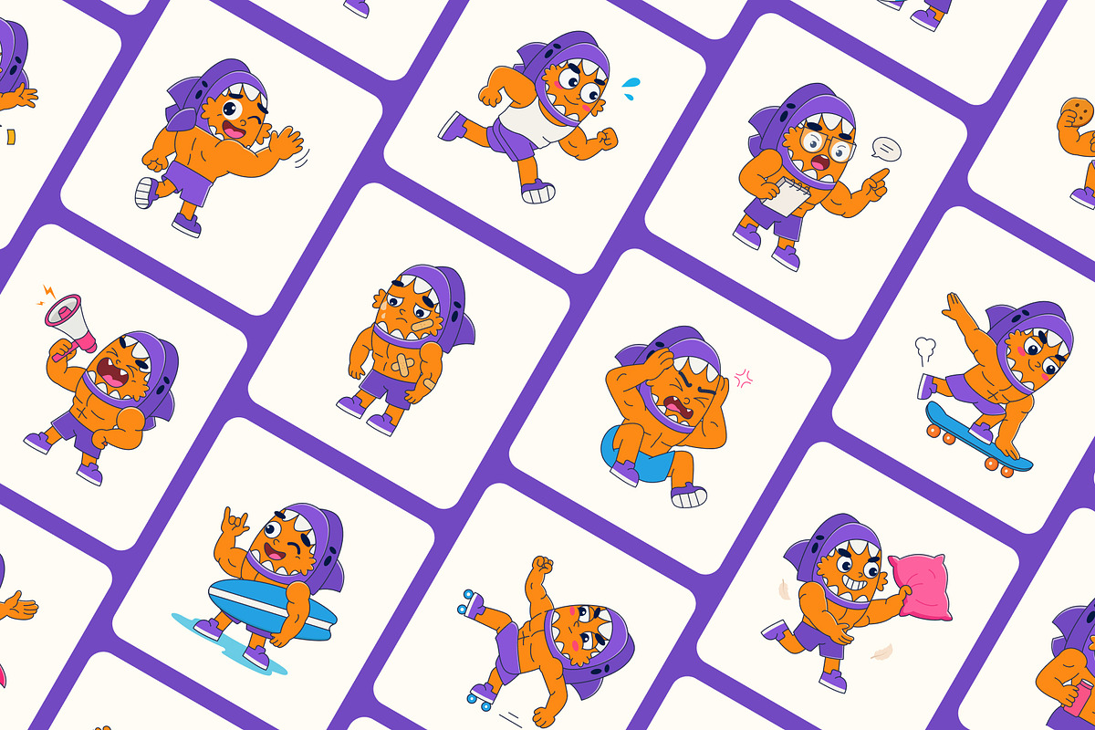 85 Shark Vector Icons Bundle, an Emoji Icon by Creative Stall (Photo 8 of 11)
