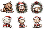 Whimsical Christmas Cat Clipart, a Graphic by CitraGraphics (Thumbnail 3 of 4)