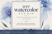 Wet Watercolor Studio for Procreate, a Brush Add-On by Fins and Fiction (Thumbnail 1 of 8)