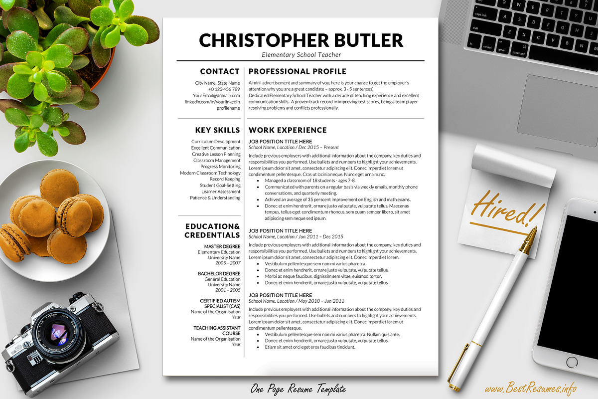 Modern Teacher Resume Template Word, a Resume Template by BestResumes.Co (Photo 3 of 8)