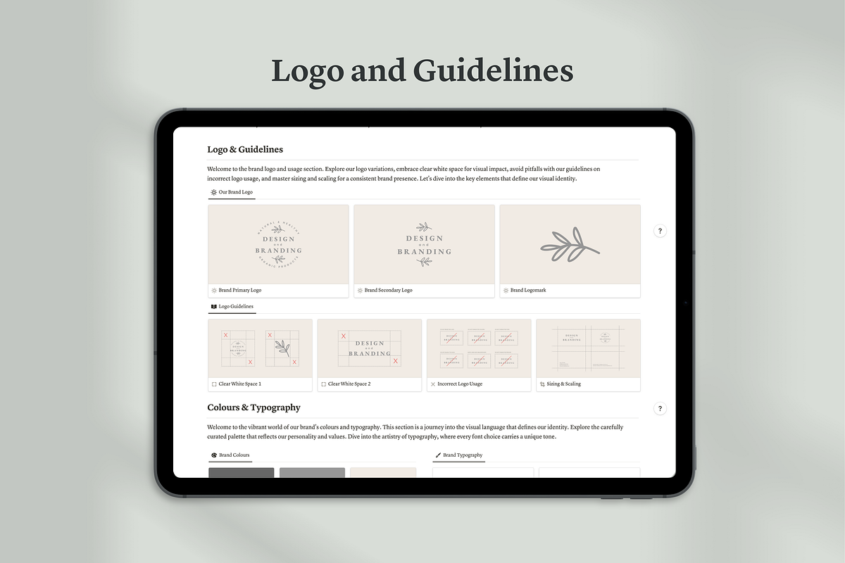 Notion Brand Guidelines Template, a Templates & Theme by Swyn.Studio (Photo 5 of 10)