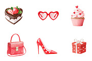 watercolor valentines day clipart, an Illustration by CreationArt (Thumbnail 5 of 7)