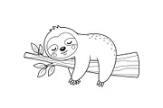 Cute Sloth Line Art Bundle, an Illustration by musafir_fashion (Thumbnail 49 of 51)