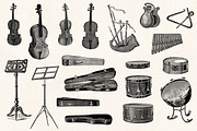 Musical Instruments Engravings Set, an Illustration by Graphic Goods (Thumbnail 5 of 9)