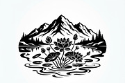 60 Lotus Mountain Harmony Silhouette, an Empty State Illustration by Amazin_art (Thumbnail 4 of 31)