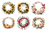 Watercolor Autumn Wreath Clipart, an Illustration by Daily.Designs (Thumbnail 5 of 5)