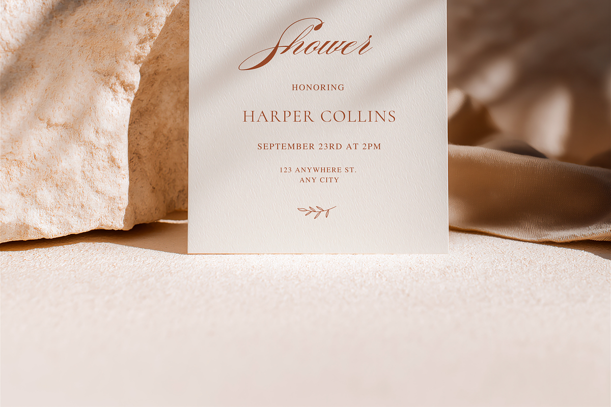 Neutral Boho Invitation Card Mockup, a Product Mockup by Serenefeeling (Photo 4 of 6)