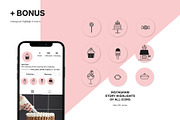 Cakes and Ice cream icon set, an Outline Icon by dicreate (Thumbnail 5 of 10)