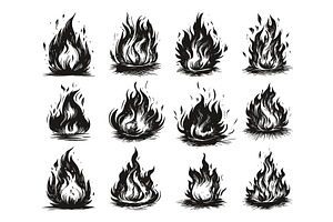 Flame And Fire Hand Drawn, an Object Illustration by LadadikArt