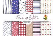 Farmhouse Red White & Blue Patterns, a Pattern Graphic by Earley Bird Design Studio (Thumbnail 1 of 7)