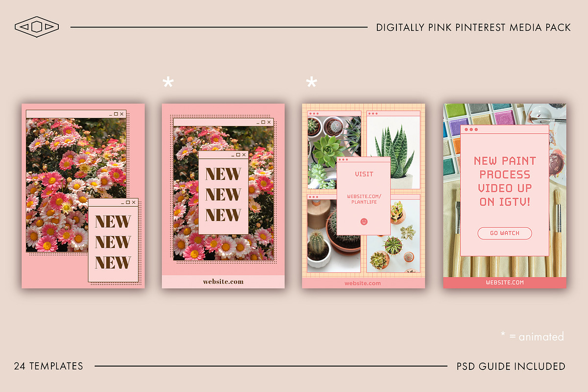 Digitally Pink Pinterest Media Pack, a Social Media Template by Tangerine Nation (Photo 9 of 9)