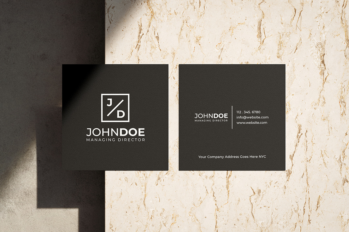 Square Modern Minimal Business Card, a Business Card Template by Shahjhan (Photo 4 of 5)