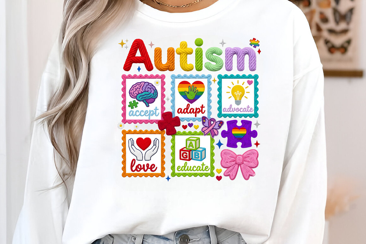 Faux Yarn Autism Awareness Coquette, an Illustration by CreationArt (Photo 3 of 6)