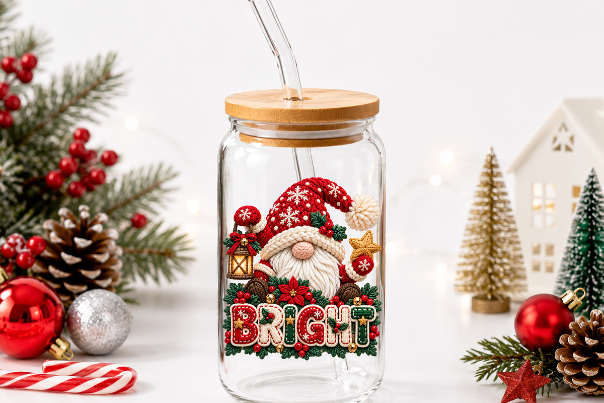 Christmas Gnome Faux Yarn Design, a Seasonal Illustration by Vachira Digital Studio (Photo 6 of 10)