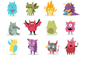 Cute Monsters. Funny Fabulous