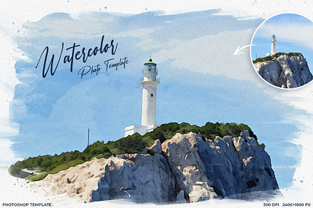 Watercolor photo template, a Templates & Theme by fashionaddict
