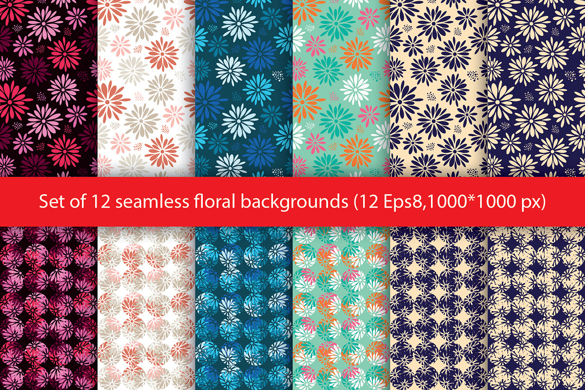 Set of 12 seamless backgrounds., a Pattern Graphic by Shop seamless ...