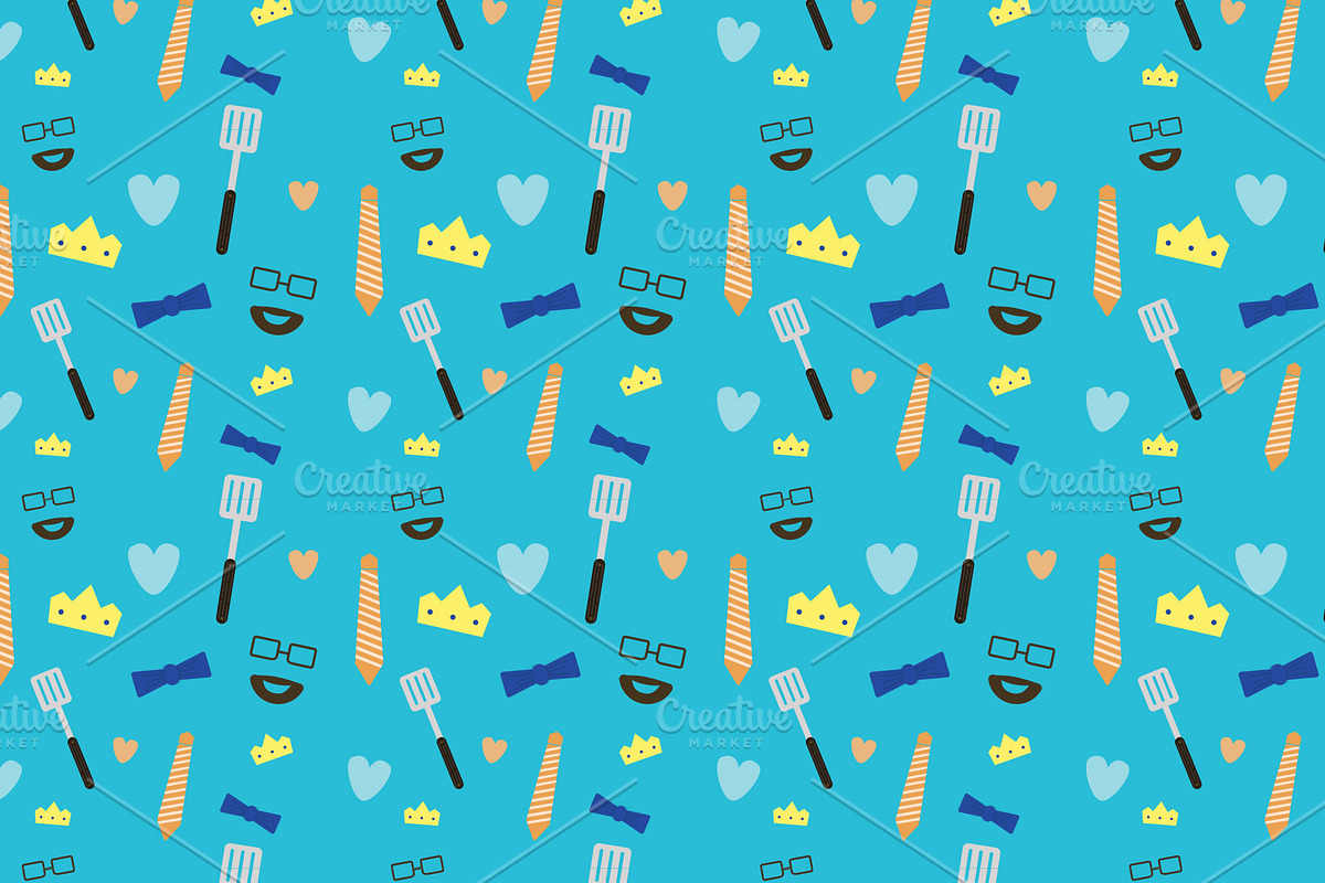Father's Day Seamless Pattern, a Pattern Graphic by IFBdesign (Photo 2 of 3)