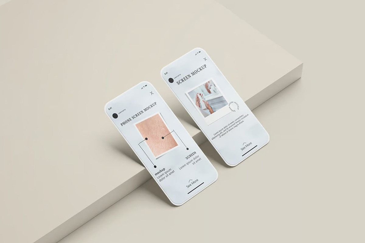 Phone Screen / UI / Instagram Mockup, an Advertising Mockup by Se٧enStudio (Photo 2 of 3)
