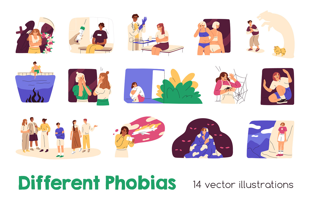 People with phobias & fears concept, a Person Illustration by Good Studio (Photo 1 of 14)