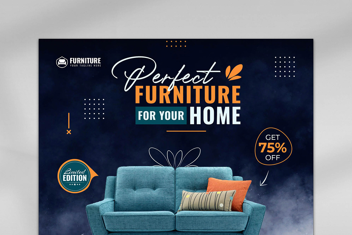 Furniture Social Media Banner Design, a Marketing Template by Photoshop Action (Photo 16 of 26)