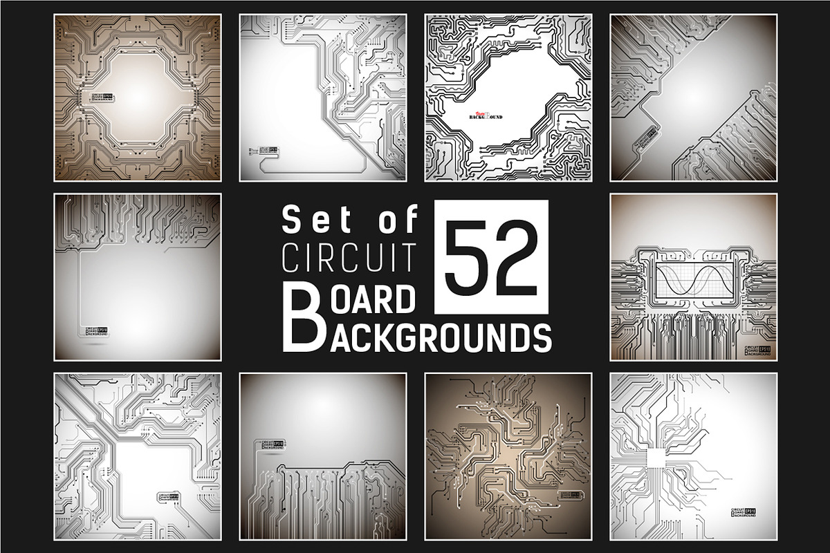 Set of 52 Circuit boards backgrounds, a Background Graphic by frost_newt (Photo 4 of 5)