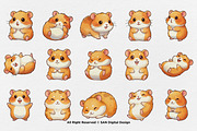15 Bundle Watercolor Baby Hamster, an Animal Illustration by Morspective (Thumbnail 8 of 8)