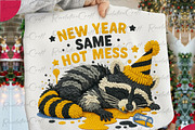 New Year Raccoon Yarn Crochet PNG, an Illustration by OK Design (Thumbnail 1 of 4)