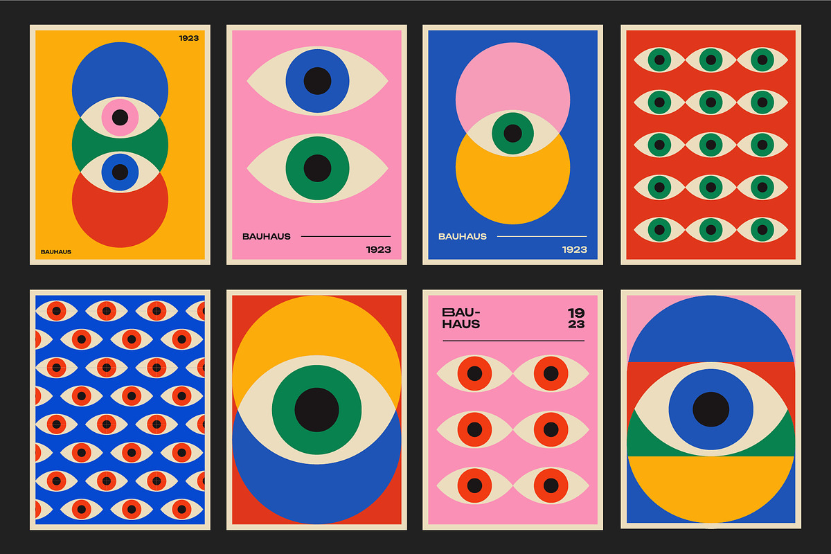 40 BAUHAUS POSTERS VECTOR SET, a Pattern Graphic by craftlove (Photo 3 of 9)